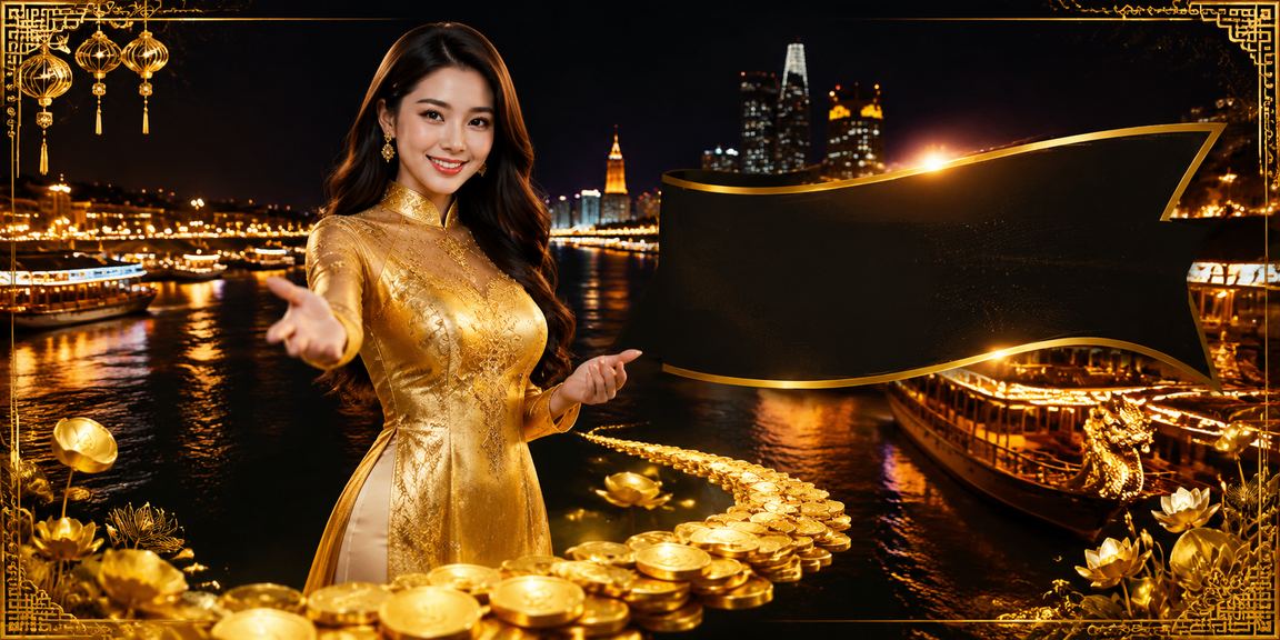 Người phụ nữ mặc áo dài tại vùng Mekong xem thông tin tiền thưởng cashback trên điện thoại