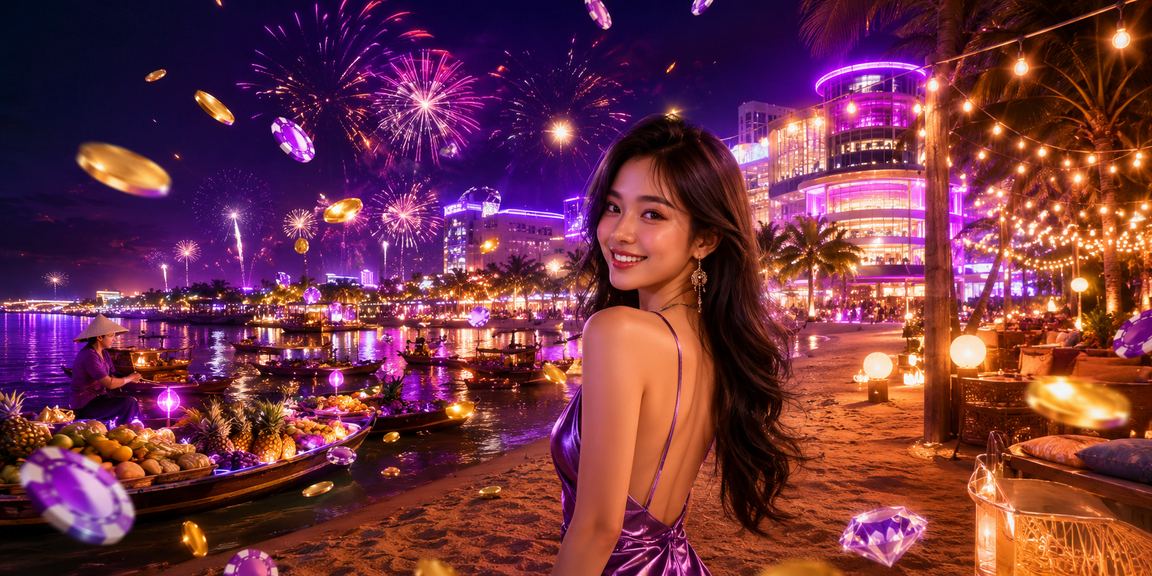 Sòng bài neon sôi động theo phong cách Mekong tại t80 Việt Nam
